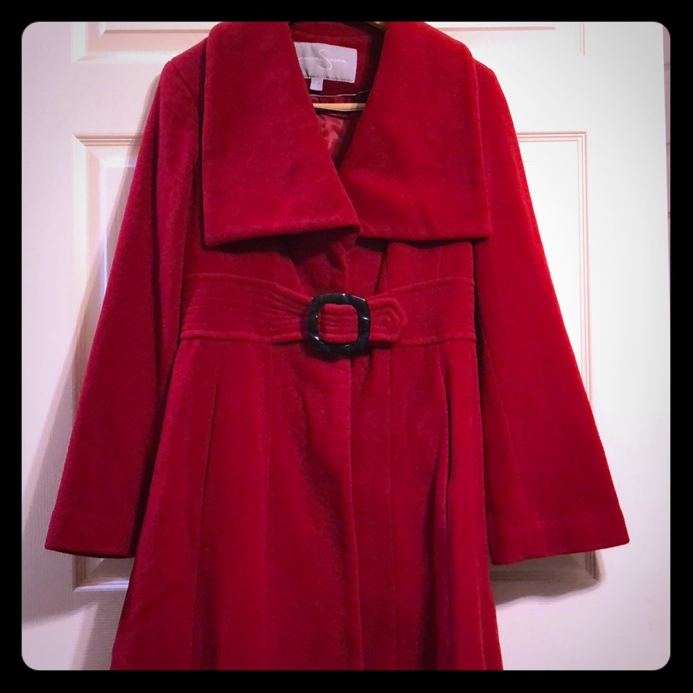 Jessica Simpson Belted Wool Peacoat
